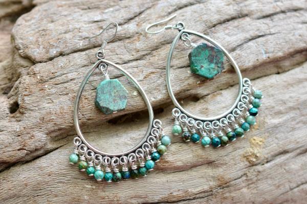 Chrysocolla Chandelier Earrings picture