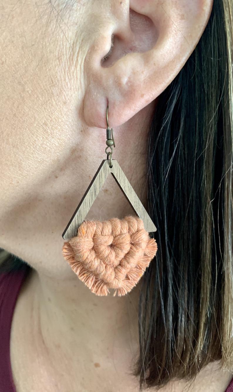 Terracotta Macrame Earrings picture