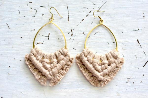 Sand Macrame Earrings