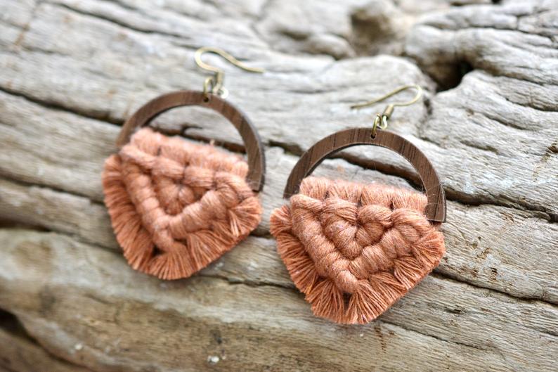 Terracotta Macrame Earrings picture