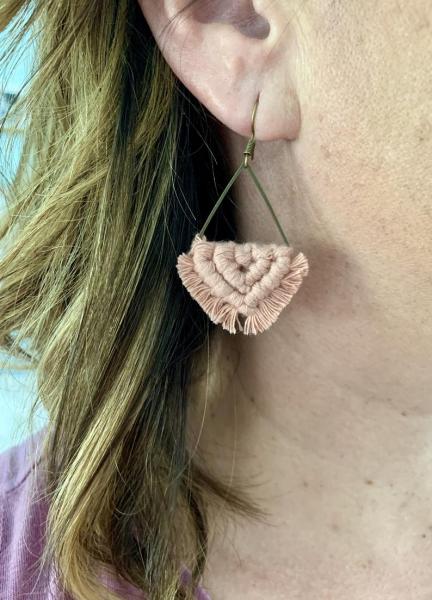 Small Blush Macrame Earrings picture