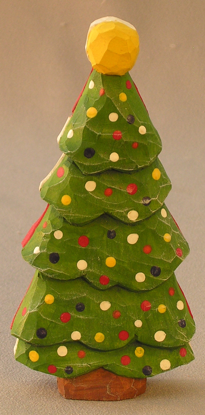 Wood Carving, Santa Figurines, Hand Carved, Santa Wood Art, Carved Original, Figurines, Santa Christmas Tree 2 Sides SA8 6Â X 2.5Â X 1Â picture