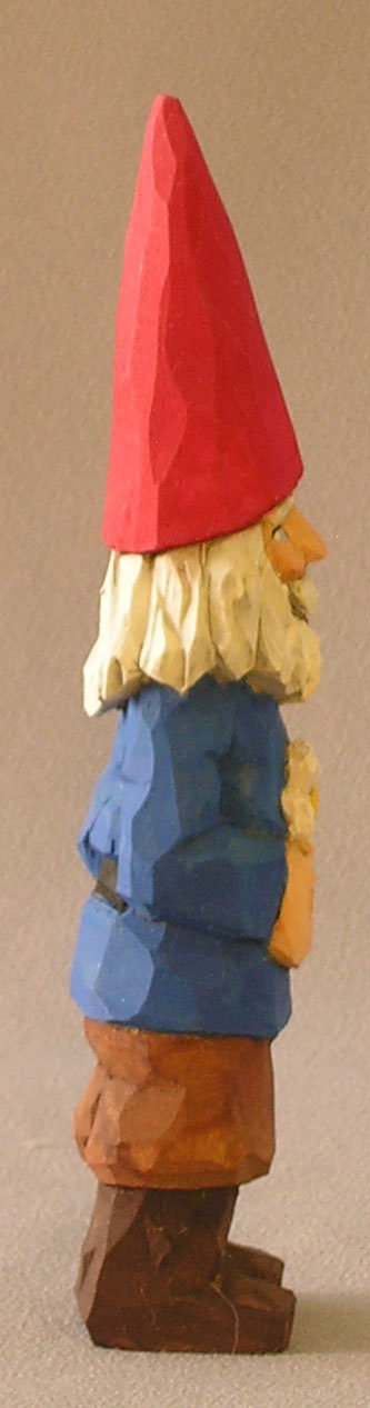 Hand Carved Gnome, Wood Carving, Hand Carved Original SA30 6.5 X 1 X 1 picture