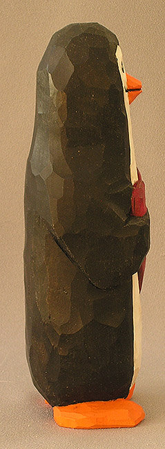 Wood Carving, Hand Carved, Hand Carved wood, Figurines in Wood, Penguin Holding a Red HeartÂ  AM1 8&acirc;&euro;ÂX 2.5&acirc;&euro;Â X 2.5&acirc;&euro;Â picture