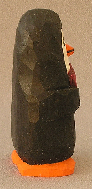 Comfort Animals, Wood Carving, Hand Carved and Painted, Figurines in Wood, Wood Carving Figurines, Penguin withred heart  AM3 4Â X 2Â X 1.5Â picture