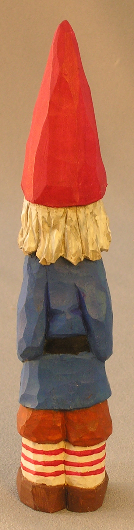 Wood Carving, Woodland Creature, Vintage Style Wood Carving, Hand Carved Original, Hand Carved Gnome Holding Daisy SA13 6.5Â X 1.5Â X 1.5Â picture