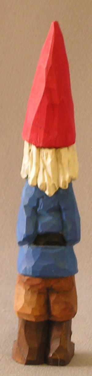 Hand Carved Gnome, Wood Carving, Hand Carved Original SA30 6.5 X 1 X 1 picture