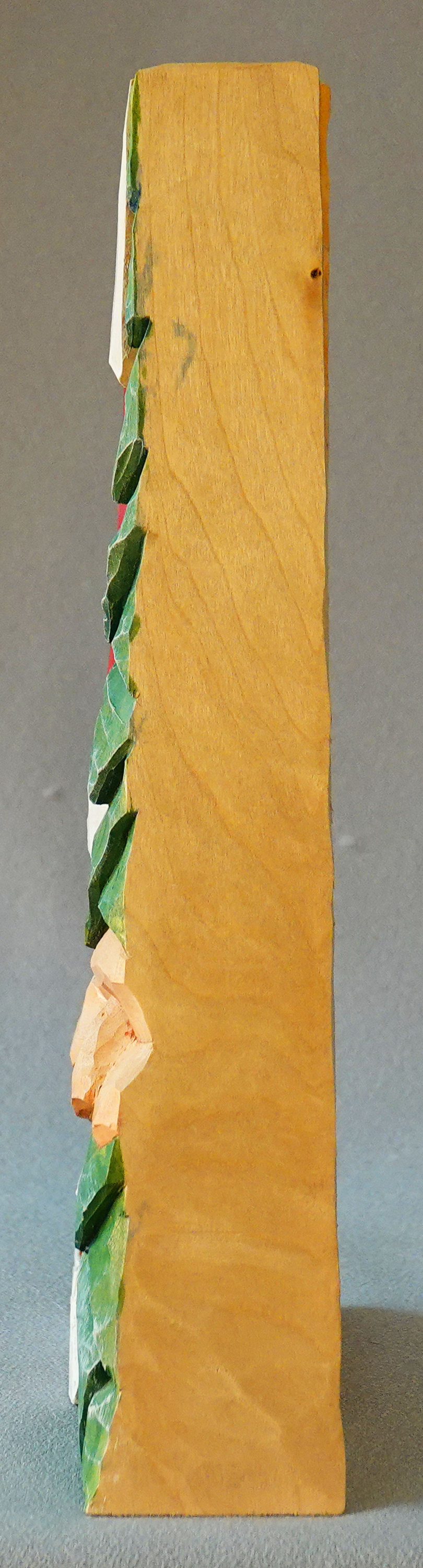 Wood Carving, Carved Original, Santa and Tree Man Faces, Figurines in Wood, Santa Wood Art, Hand Carved Santa SA40 5Â X 9Â X 1.5Â picture