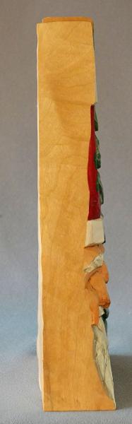 Wood Carving, Carved Original, Santa and Tree Man Faces, Figurines in Wood, Santa Wood Art, Hand Carved Santa SA40 5 X 9 X 1.5 picture