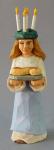 Wood Carving, Santa Claus Figurines, Wood Art, Santa Lucia Holding Saffron Bun with Candle Wreath on Her Head SA79 7.5Â X 2Â X 2Â