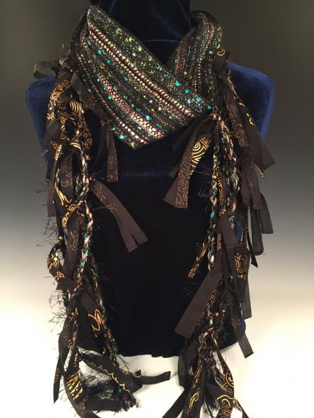 Funky Fringe Scarf - Black Bandanna picture