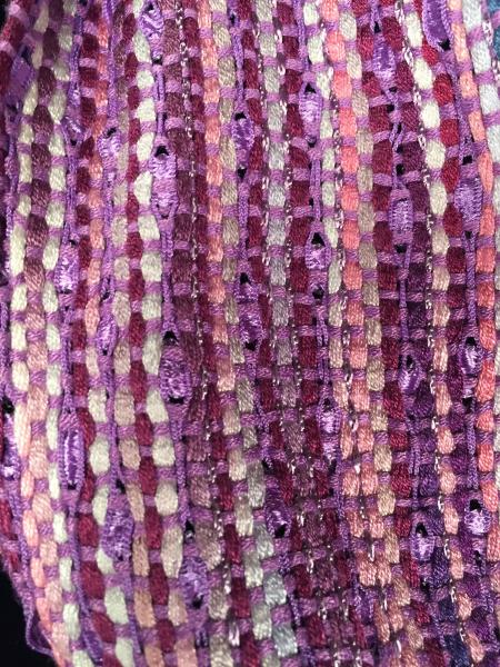 Funky Fringe Scarf - Purple Ribbons picture