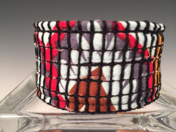 1 1/2" Wide Cuff Bracelet - Red/Gray picture