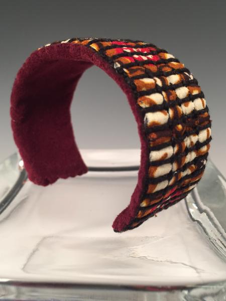 Narrow Cuff Bracelet - Burgundy Batik picture