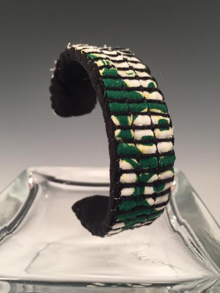 Narrow Cuff Bracelet - Green Batik
