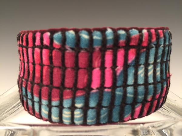 1 1/2" Wide Cuff Bracelet - Burgundy/Turquoise picture