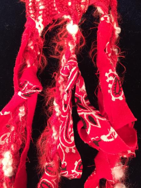Funky Fringe Scarf - Red Bandanna picture