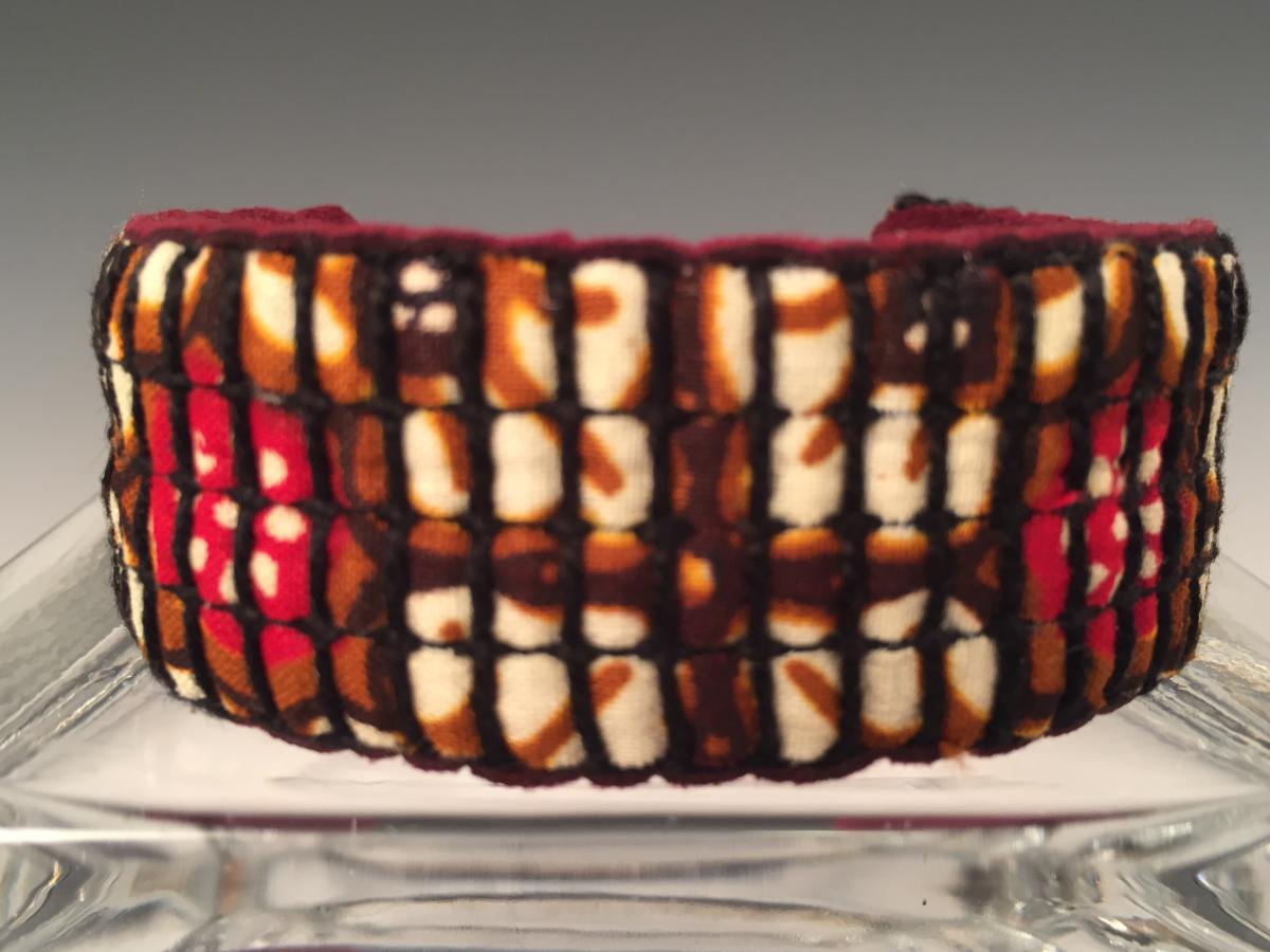 Narrow Cuff Bracelet - Burgundy Batik picture