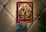 Night Light - Porcelain Lithophane  "Midnight Moon" Colored tree, moon, nightime nature moon themed wall plug in accent light