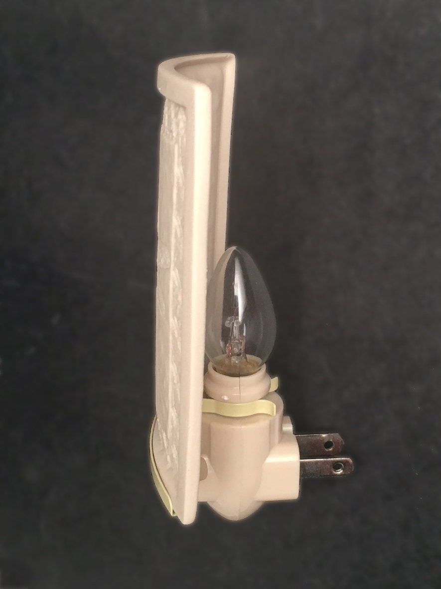 Night Light - Porcelain Lithophane "Story Fairy" fantasy, moon, fairy themed wall plug in accent light picture