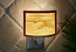 Night Light - Porcelain Lithophane  "Balmy Beach" coastal, nautical, seashore themed wall plug in accent lamp