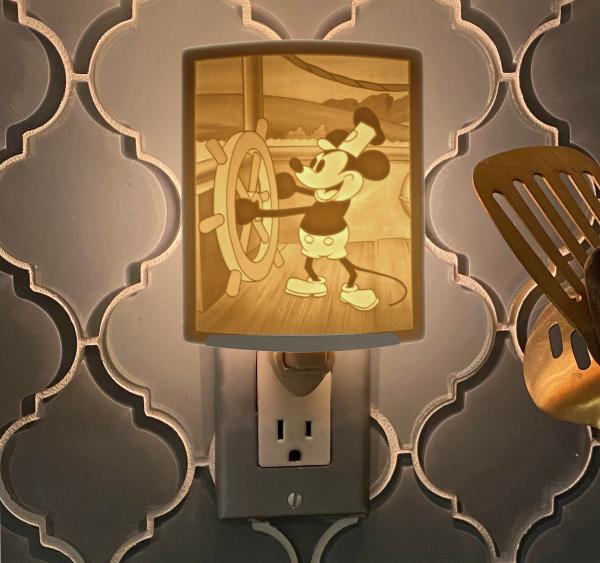 Night Light - Porcelain Lithophane "Steamboat Willie" picture