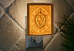 Night Light - Porcelain Lithophane "Sacred Heart" Christian, Catholic, religious, Jesus themed wall plug in accent light