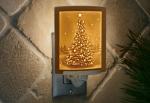 Night Light - Porcelain Lithophane "Christmas Tree" holiday, winter, yuletide themed wall plug in accent light