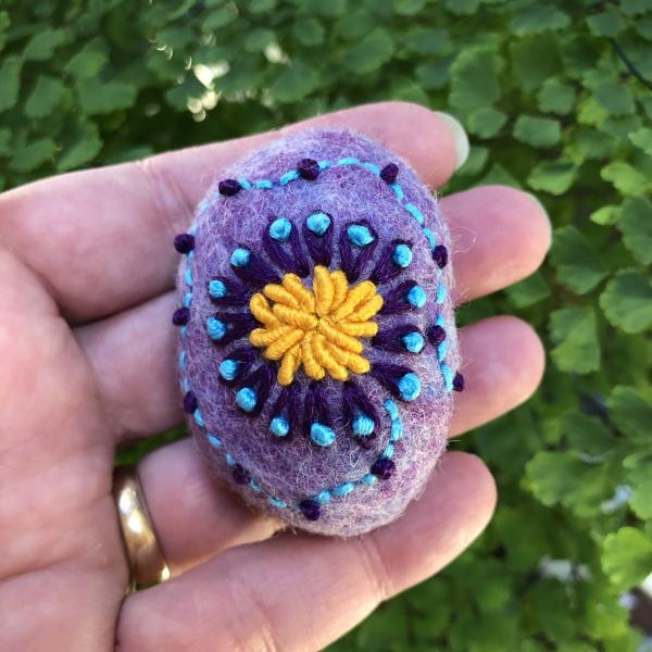 Embroidered Stone - Pretty In Purple