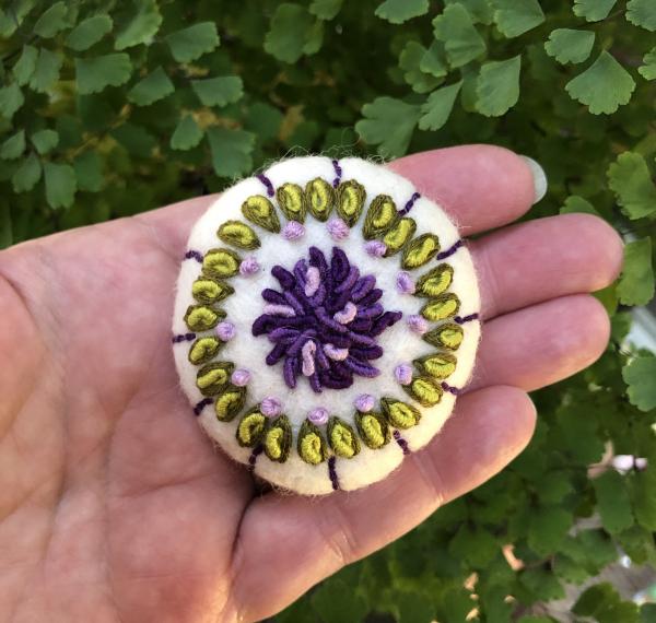 Embroidered Stone - Snow Violet