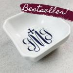 Rosary Holder Bowl - Trinket Bowl - Ring Bowl Dish - Customizable - Monogram - Initials - Catholic