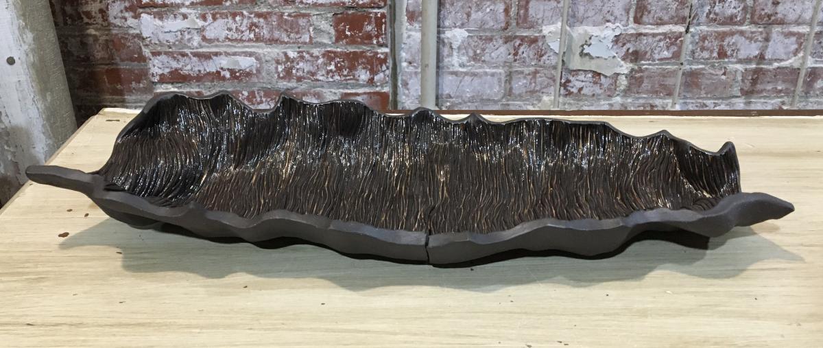 Large Coil Tray with Albany Brown Glaze picture