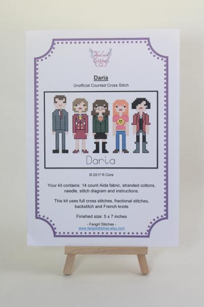 Daria themed counted cross stitch kit picture