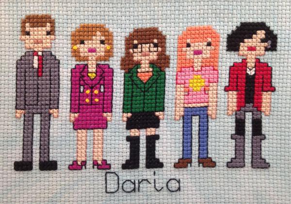 Daria themed counted cross stitch kit picture