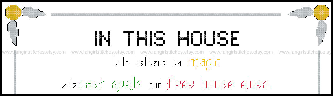 In This House Harry Potter themed counted cross stitch kit picture