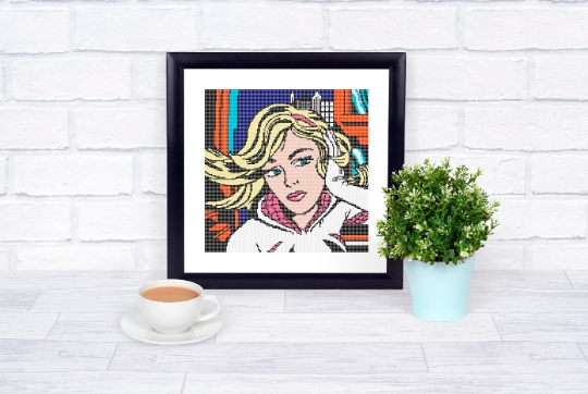 Spider Gwen themed counted cross stitch kit picture