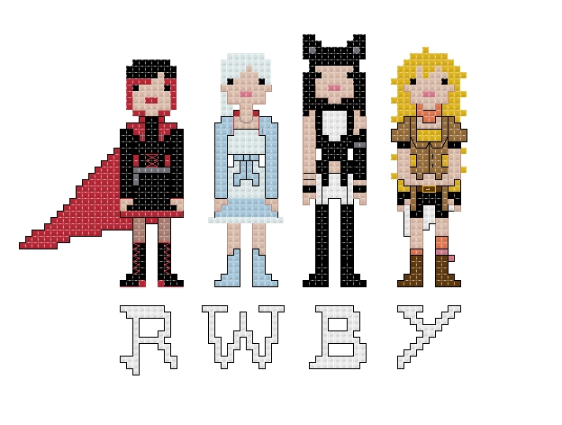 RWBY themed counted cross stitch kit picture