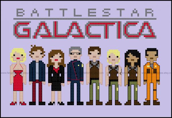 Battlestar Galactica themed counted cross stitch kit picture