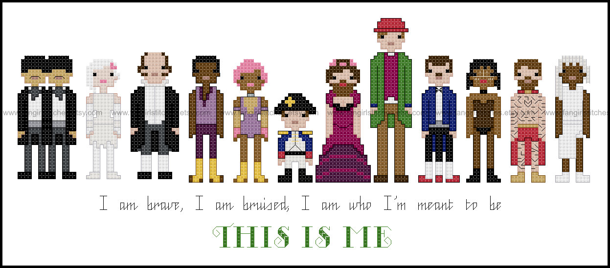 Greatest Showman themed counted cross stitch kit picture