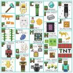 Minecraft Alphabet themed counted cross stitch kit