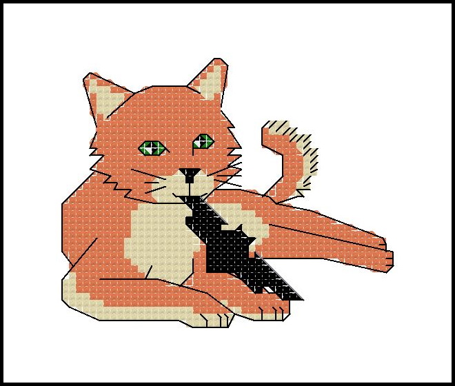 Cat With Batarang counted cross stitch kit picture