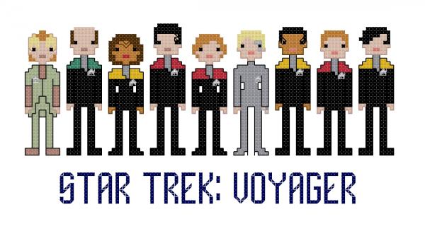 Star Trek Voyager themed counted cross stitch kit picture