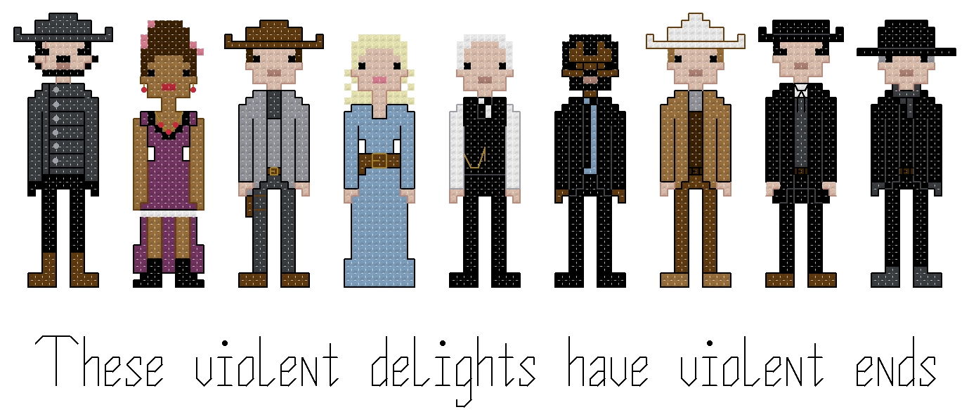 Westworld themed counted cross stitch kit