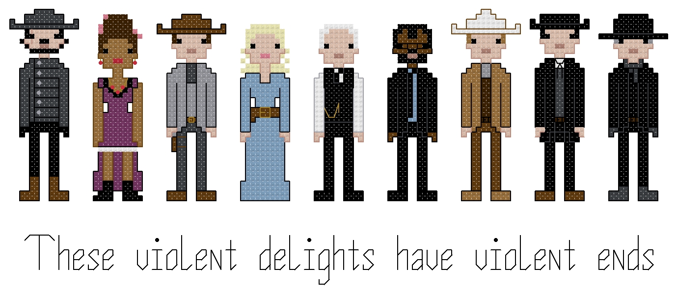 Westworld themed counted cross stitch kit picture