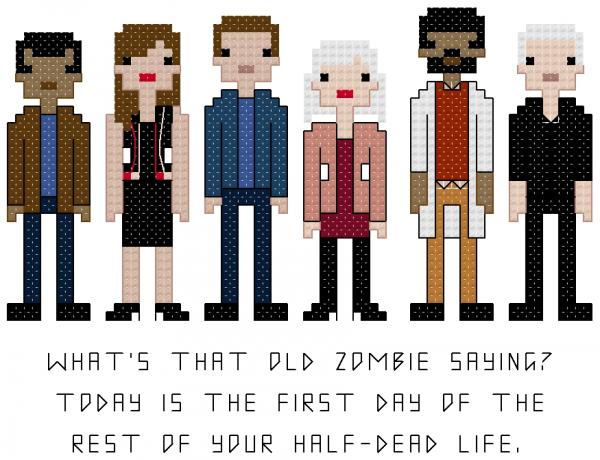 iZombie themed counted cross stitch kit picture