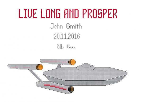 SALE! Star Trek Baby Sampler themed counted cross stitch kit