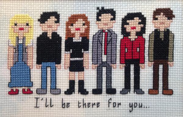 Friends themed counted cross stitch kit picture