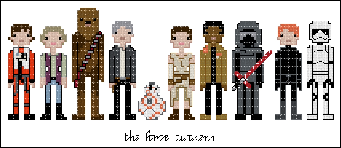 The Force Awakens themed counted cross stitch kit picture