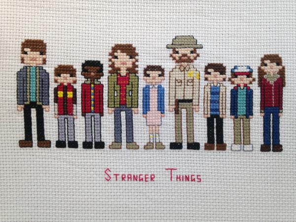 Stranger Things themed counted cross stitch kit picture