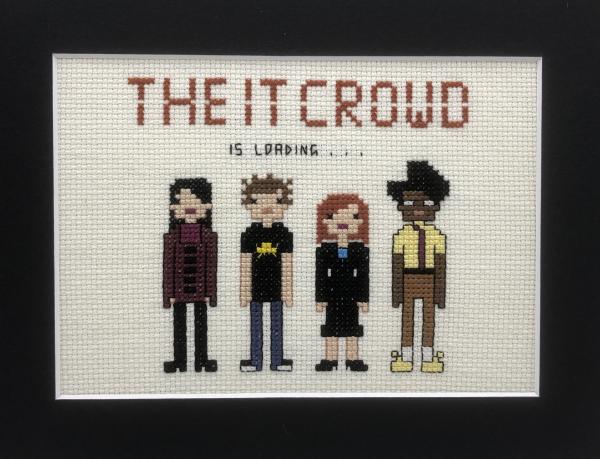 IT Crowd themed counted cross stitch kit picture